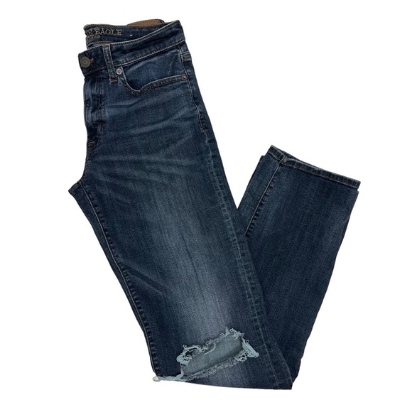 American Eagle Outfitters Men’s Blue Jeans Sz W30/L36 Actual Ins L32” Distressed - Picture 5 of 10